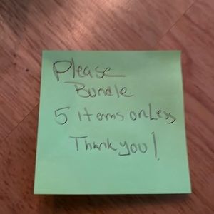 Seller asks bundles 5 items or less grouped together.